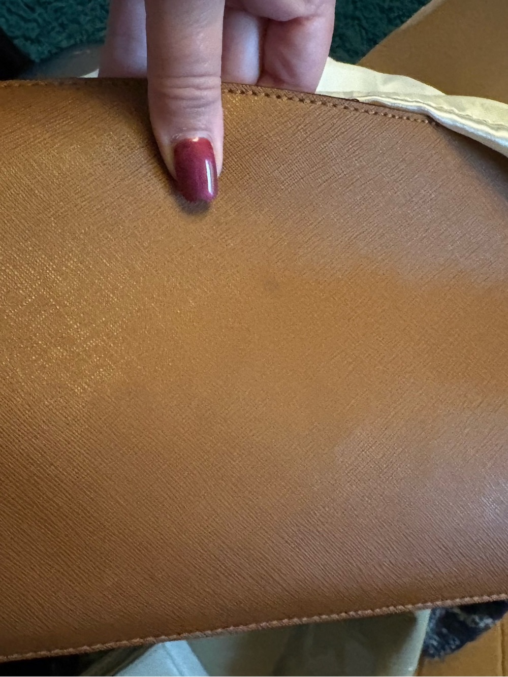 Michael Kors Cognac Leather Studded Tote with Gold Accents - Picture 9 of 9